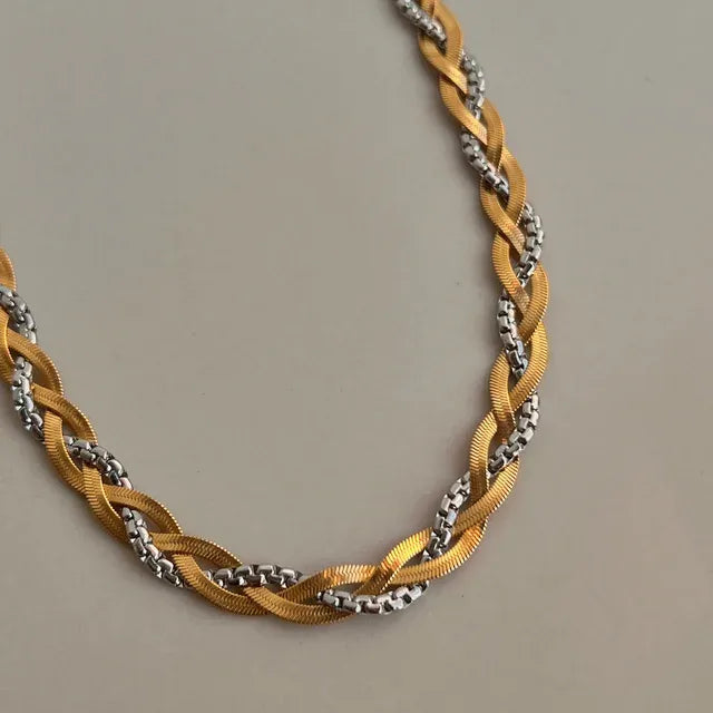 Gold Dual Tone Twist Neckpiece