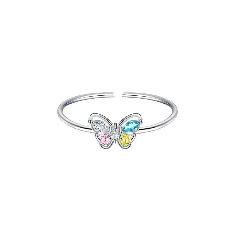 Multicolour Zircon Butterfly Ring