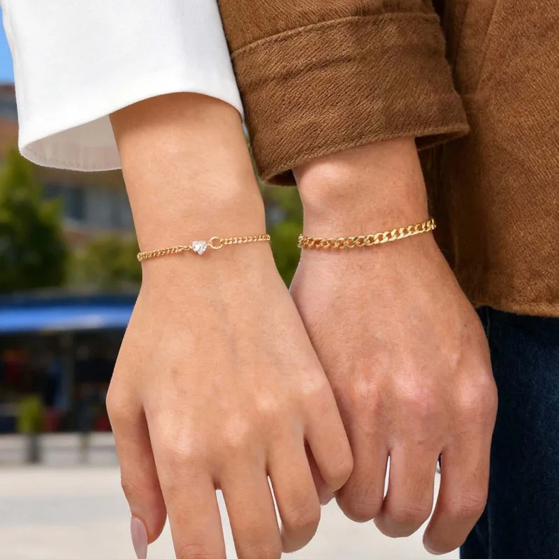 Gold Chain Couple Bracelet