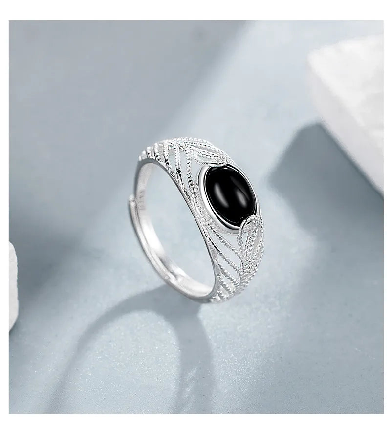 Silver Agate Ring