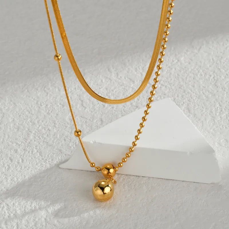 Dual Layer Ball Drop Neckpiece