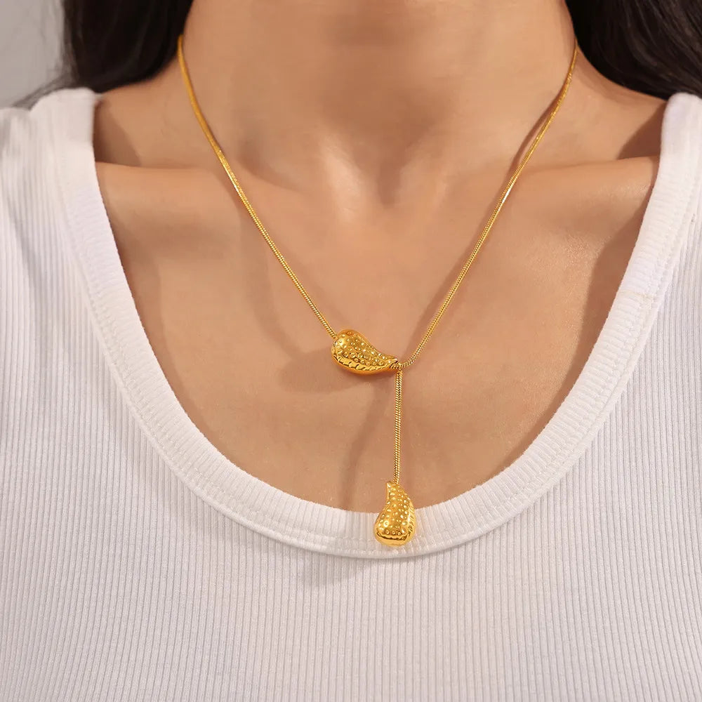 Gold Teardrop Neckpiece