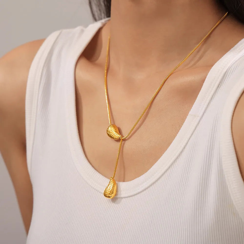 Gold Teardrop Neckpiece