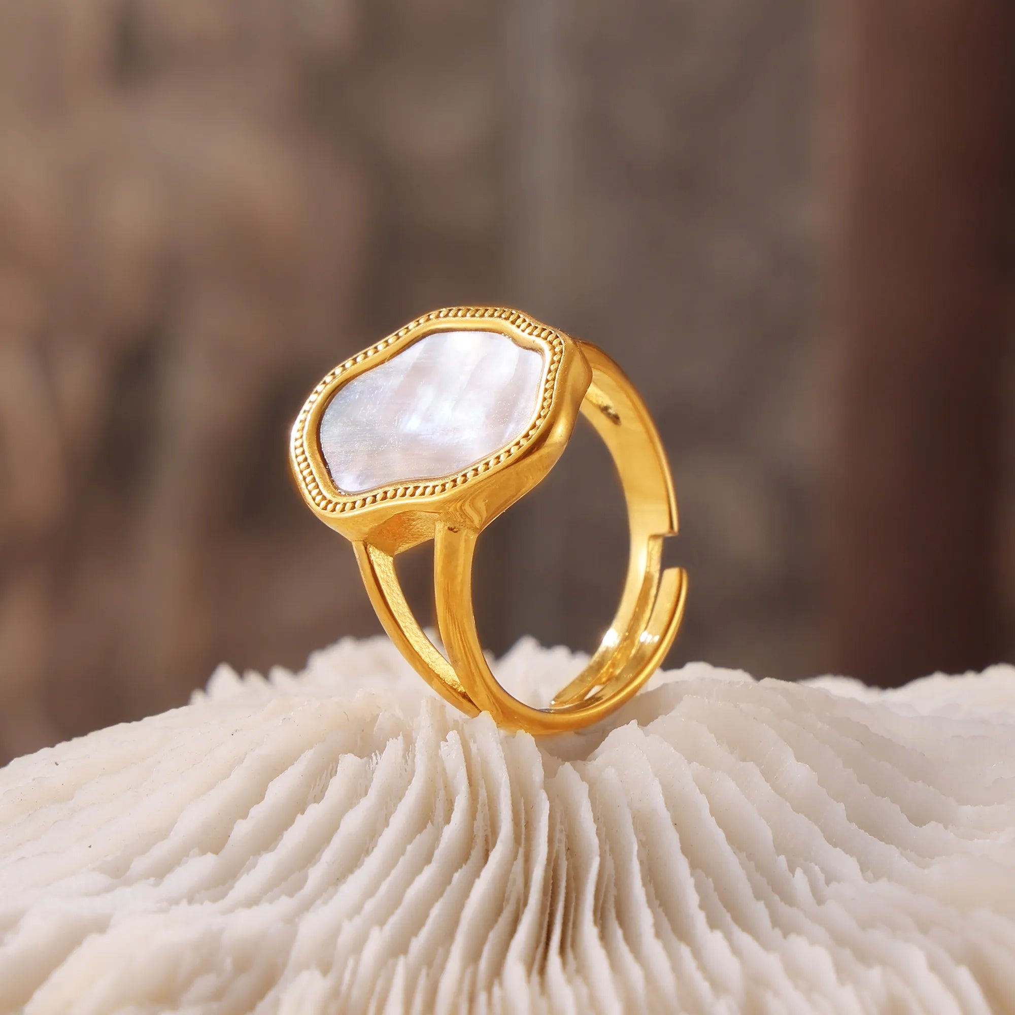 Gold Pressed Shell Ring