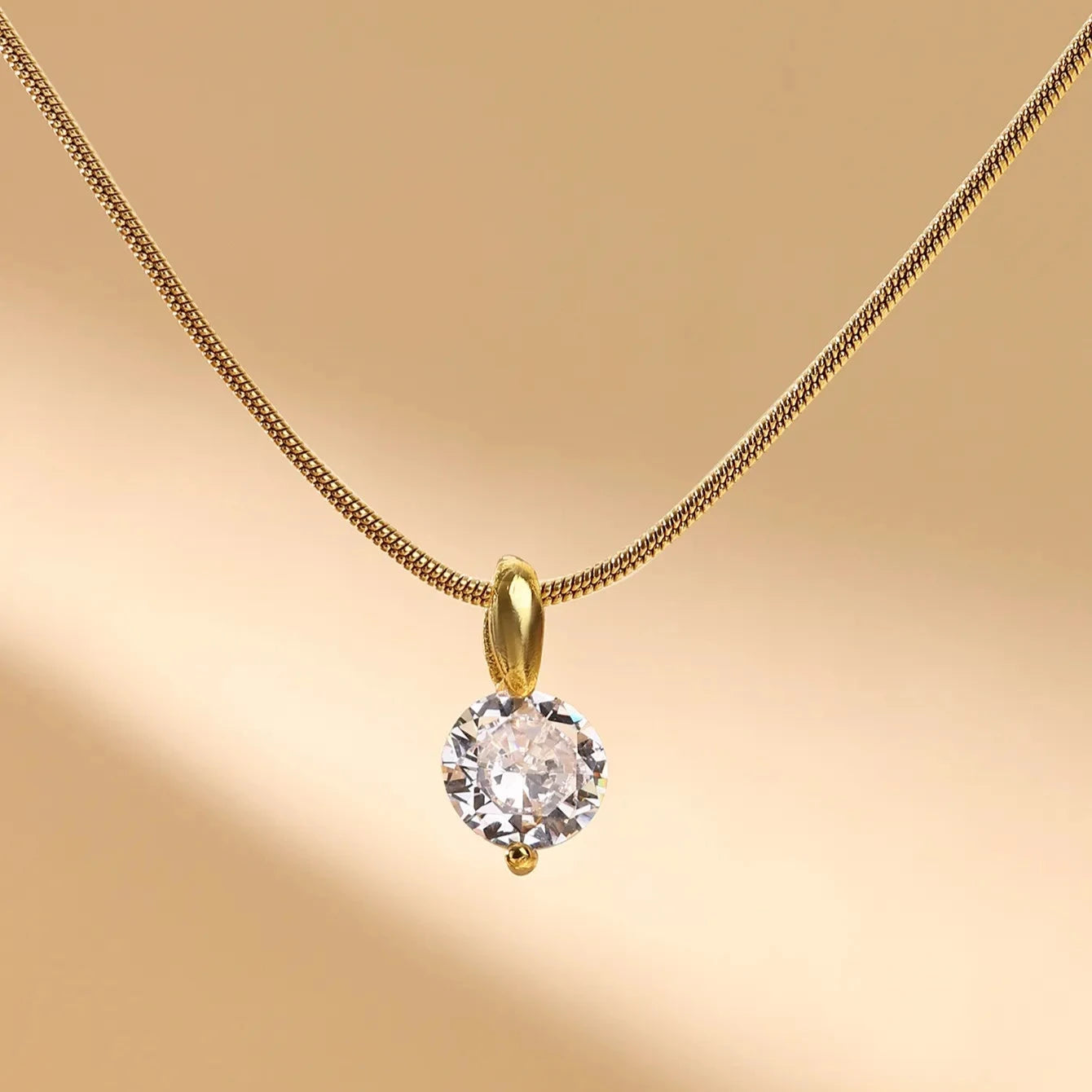 Gold Zircon Pendant