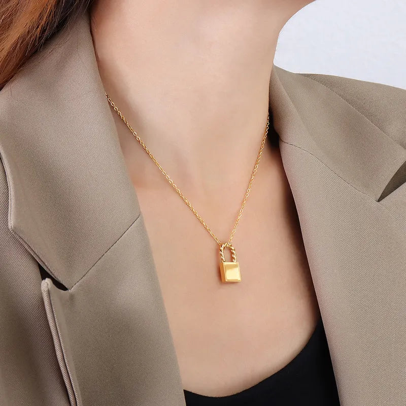 Gold Lock Pendant