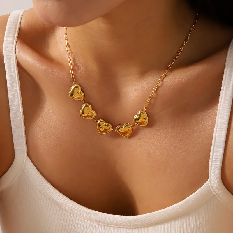 Gold Heart Cluster Neckpiece