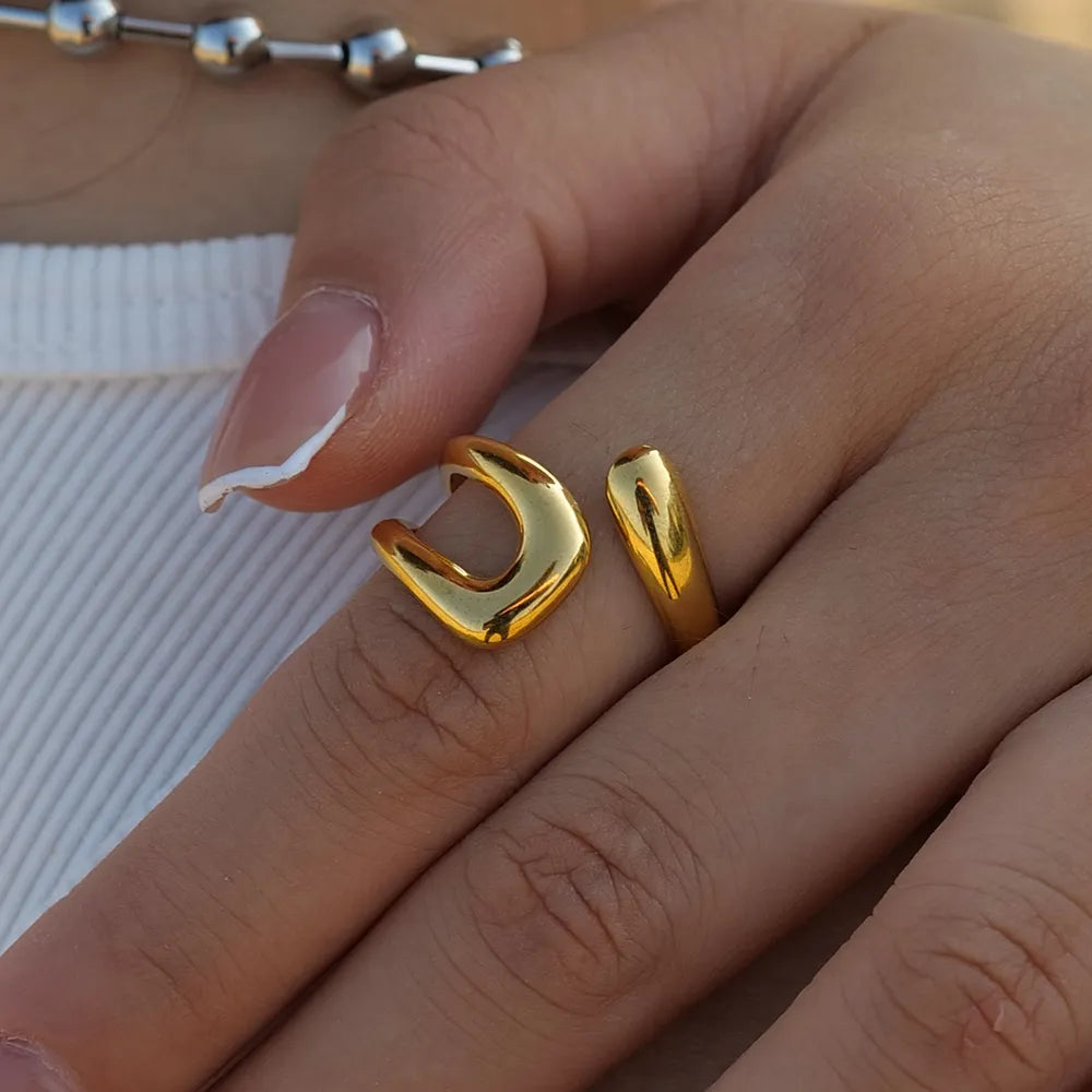 Gold Solid Irregular Ring