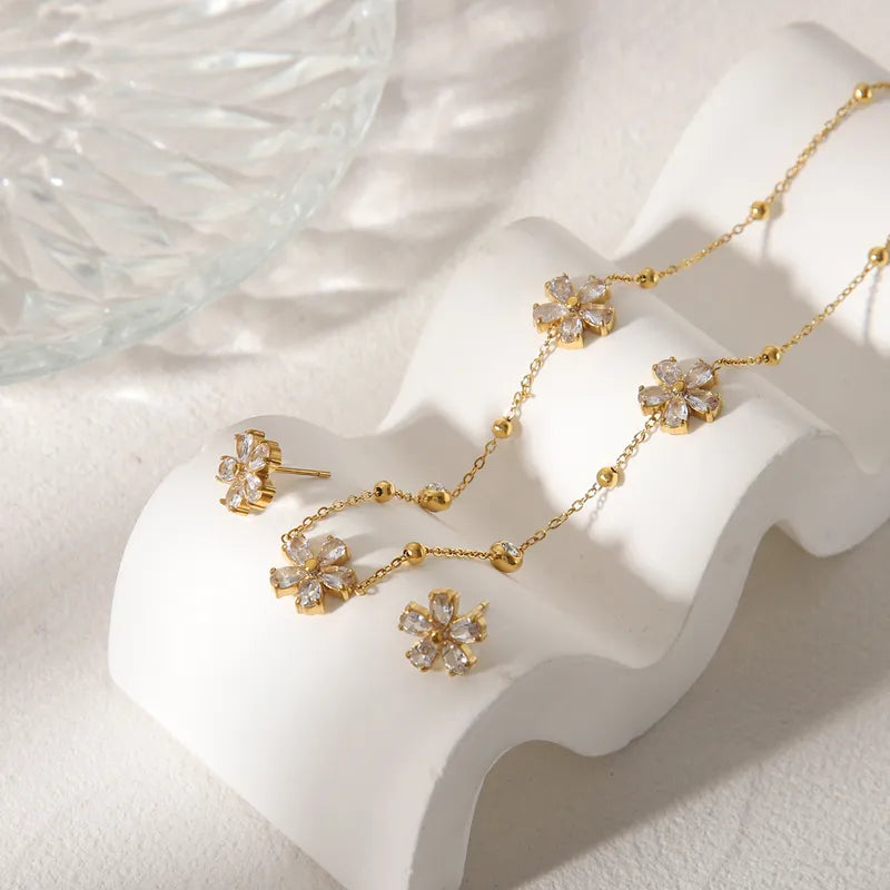 Gold Diam Flower Set