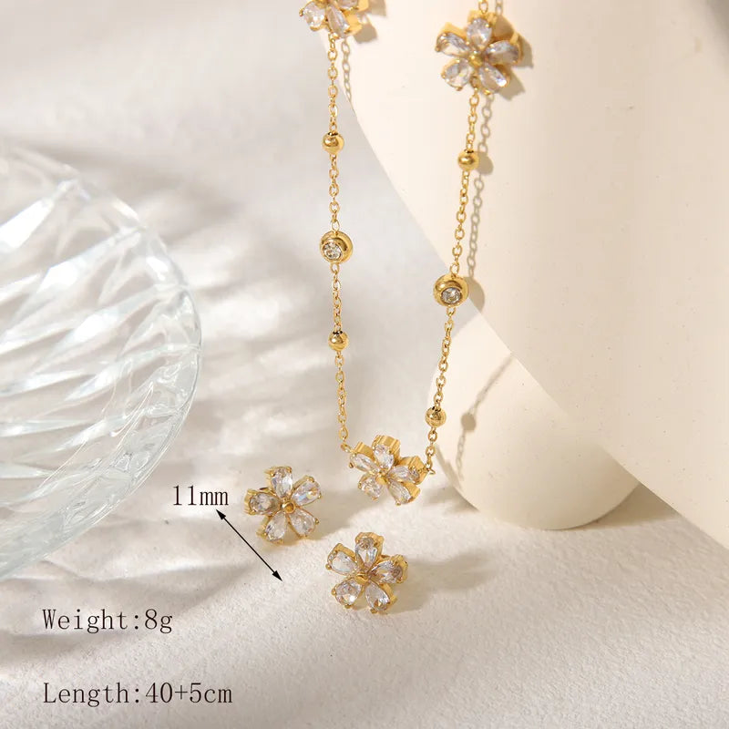 Gold Diam Flower Set