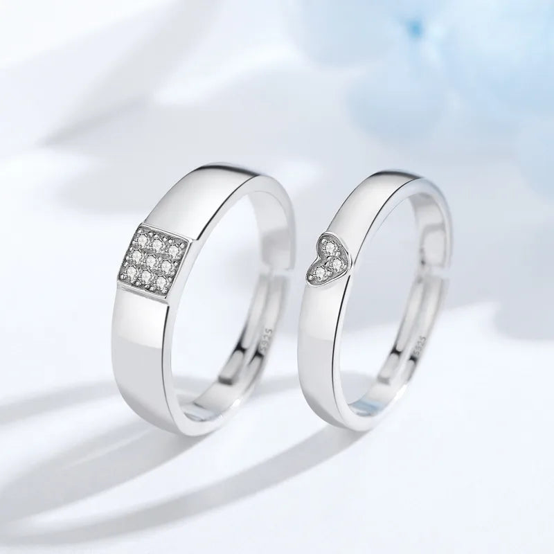 Zircon Heart Couple Bands